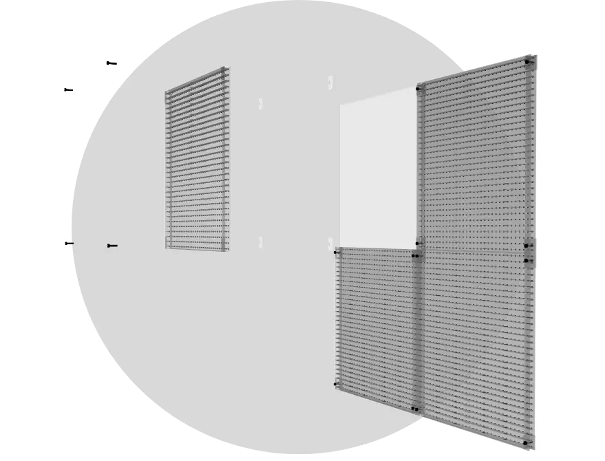 Transparente LED-Bildschirme 13 transparentes partes